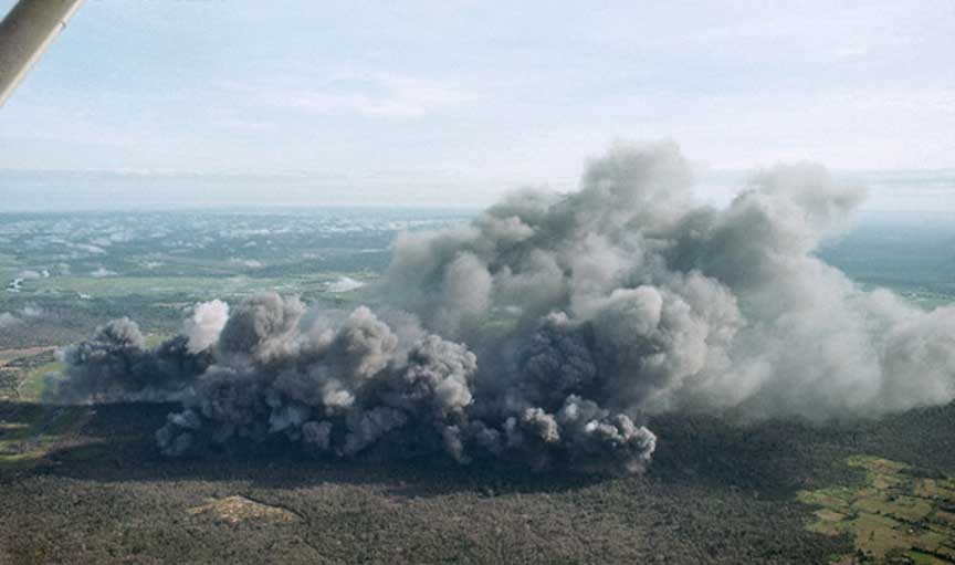 bombing area